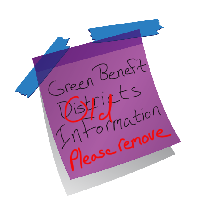 Green Benefit District Post-it